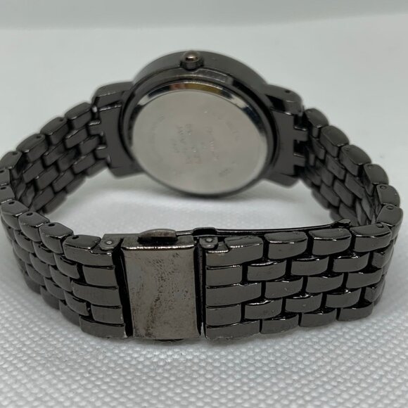 FMD women watch black tone crystals 34mm case quartz analog bracelet running - Picture 5 of 7